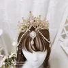 Church Angel Goddess Pearl Chain Hair Crown Cosplay Headbonad Retro Lolita Virgin Halo Aperture Apollo Sun Pannband 240313