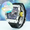 RM Racing montre-bracelet RM11-03 horloge creuse suisse mondialement célèbre Rm1103 titane métal chronographe complet