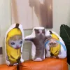 Toys Big Banana Cat Cushion Oreiller Happy Cat Doll Poldant Pleen Banana Cat Throw Poux en peluche Poupée Poupée de pastèque