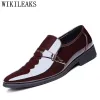Boots 2023 Designer Men Shoes Luxury Brand Slip On Oxford Shoes For Men Pointed Toe Dress Shoes Patent Leather Wedding Shoes Man Italy
