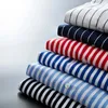 Men's Casual Shirts Fashion Classic Blue And White Striped Shirt Dress Standard-fit Button Down Streetwear Camisas
