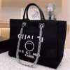 رسالة شاطئ فاخرة أكياس شاطئية cc totes handbag fashion canvas bag womens ladies ch stoted tote designer حقائب يد التسوق الإناث عبر الجسم b1lo