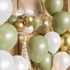 Party Decoration 1Set Balloons Eucalyptus Pearl White Gold Confetti Balloon Wedding Baby Shower Olive Green Birthday Decorations Retail