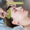 Natural Jade Scra Gua Sha Board Massager Face Spa Gua الوخز بالإبر البشرة