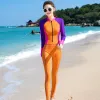 Suits Long Sleeve Front Zipper Diving Suit Women Wetsuit Full Body Swimsuit Rashguard One Piece Ternos Surfing Combinaison De Surf