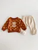 Kläder sätter Instagram barn baby pojkar kläder vårtecknad nallebjörn set långärmad hoodie byxor tvådelar snygg utomhus