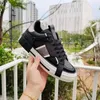 Zapatos informales, zapatos de tacón de diseñador de moda de lujo, zapatillas planas con cordones transpirables de lona de cuero Real blanco y negro para mujer