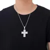 Pendant Necklaces Hip Hop Full CZ Stone Paved Bling Iced Out Big Cross Pendants For Men Rapper Jewelry Gold Silver Color Gift