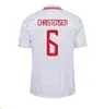 Danemark Football Jersey 2024 Nouveau 2025 Équipe nationale 24 25 Soccer Shirt Men Kids Kit complet Set Home Red Away White Men Uniforme Christensen Jensen Eriksen Dolberg