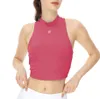 Al Women Yoga Bra Spring Summer Yoga Sports Top Top Classic Gym Fitness Fitness Solid Crop Nouge sans manches