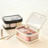 Rownyeon trousse de maquillage transparente trousse de toilette voyage maquillage Train trousse Portable organisateur cosmétique sac Transparent noir 240309