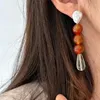 Boucles d'oreilles Vintage françaises en Agate rouge pour femmes, bijoux à breloques en perles d'agate rouge, Design de luxe léger, perles naturelles baroques de haute qualité