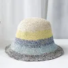 Boinas 2024 Sombreros de paja para mujer Sombrero de ganchillo Cubo Protección UV Visera para el sol Playa Mujeres Visores Artículos de lujo Gorra de verano