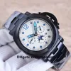 44MM Super Edition Montres pour hommes Sun Moon Star 9100 Mouvement Montre mécanique automatique en acier inoxydable 316L Night Glow Deep Waterproof Royal Navy Montres-bracelets