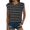 Blusas femininas regata listrada impressão túnica topos para mulher streetwear colete com ajuste solto roupa de verão um olhar elegante t