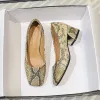 Pumps New Women Fashion Pumps Spring Summer Girl Square Heels Snakeskin Print High Heels Shoes OL Leather Casual Boat Shoes