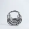 Umhängetaschen Neue gewebte Tasche Rindsleder Hochwertige reine Silberserie Mehrere Stile Diagonal Straddle Single Damen
