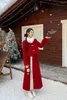 Werkjurken Chinese stijl meisjespak dames winter katoen verdikte wollen jas traditionele rok tweedelige set mode vrouwelijke kleding