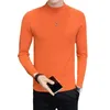 Heren Truien 2024 Herfst/Winter Half Hoge Kraag Effen Onderlaag Slim Fit Trui Mode Stijl Elastisch