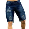 Men's Jeans Summer Shorts Men Denim Pants Stretch Dark Blue Fashion Design Slim Straight Male Short Hombre