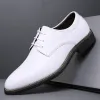 Sapatos homens sapatos formais de couro branco sapatos casuais de alta qualidade homens vestidos de vestido sapatos de casamento masculino oxford respirável