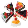 Decoratieve Bloemen Pu Kunstmatige Voedsel Model Fruit Dessert Mousse Home Decor Ambachten Restaurant Cake Koelkastmagneten 6Pc Set