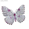 Broches broches SUYU complet zircon cubique creux papillon broche élégant corindon rouge rétro manteau boucle ardillon L240323