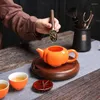 Set di stoviglie per la cerimonia del tè in ceramica nera Sei gentiluomini Set cinese Accessori Clip Pinzette Strumenti per la creazione di accessori