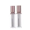 lipglazuurbuis 5 ml make-up cosmetische navulfles vierkante doorzichtige houder luxe ronde roségouden deksel plastic lege lipglossbuis y809 #