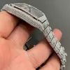 Zegarek lodowy Moissanite Diamond D Color VVS ze stali nierdzewnej VVS Custom Moissanite zegarek dla mężczyzn