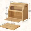 Bread Box For Kitchen Countertop, Large Bread Box, Farmhouse Bread Storage Container with Clear Window, and Removable Cutting Board