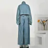 Lose Hose mit weitem Bein, kurze Jacke, Denim-Set, hochwertiges Designer-Cargo-Damen-Retro-Zweiteiler, lässige Taille, solide, gerade