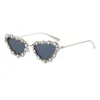 Nouveau diamant clouté internet lunettes rouges plein cadre lunettes de soleil œil de chat grand visage minceur tendance rue photo lunettes de soleil