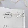 2024 New Sunglasses Anti Blue Light Flat Glass Metal Round Frame Glasses Same Style Couple for Men and Women