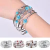 Bracelet Mode Femmes Pierres Naturelles Ethnique Multi Couches Rétro Bleu Turquoise Perles Wrap Bracelet Bijoux Accessoires Dame Cadeaux