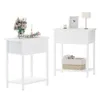 Kai-road beyaz 2 parçalı set, çekmeceli küçük başucu masası ve sehpa depolama, yatak odaları, yurtlar, modern için uygun