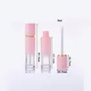 Lipgloss Ctainers 8ML ronde teinte à lèvres huile bouteille rose noir bouchon blanc clair gel emballage cosmétique tube brillant à lèvres avec baguette 18Cn #