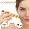 24K Gold Facial Slimming Face Beauty Bar Pulse Firming Face Roller Massager Lift Skin Drawing Wrinkle Vibration Tool Y6t9#