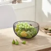 Paniers 1pc fil panier rond panier de rangement personnalisé support de stockage d'oeufs (noir) fruits