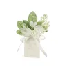 Dekoratif çiçekler göz alıcı düğün boutonniere beyaz gelin bilek korsaj nedime