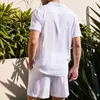 Herren-Trainingsanzüge, Outfit, Herren-Oberteile, Shorts, hawaiianisches lockeres Herren-Set, lässig, Baumwollmischung, Blumendruck, kurze Ärmel, 2-teilig