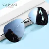 Caponi Rimless Avation Sun Glasögon för män Misfärgning Kör fiske Polariserade solglasögon Lätt vikt Shades Male BS7466 240323