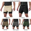 Pantalones cortos para hombres Ejercicio cómodo Correr Hombres Pantalones Casual Gimnasio Estiramiento alto Suelto Cintura media Poliéster Color sólido