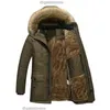 Parka en duvet pour hommes, pardessus épais et chaud, capuche en fourrure polaire, veste d'hiver, manteau militaire Cargo moyen-long