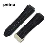 25 mm X 19mm New High Quality Black Tire Diver caoutchouc de Silicone bracelet bracelet216c