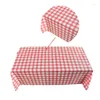 Table Cloth Rectangular El Banquet Disposable Red Plaid Tablecloth For Wedding Party Christmas Cover Home Decoration