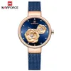 NaviForce Watch Watch Marka Rose Gold Blue Quartz Watches Stael Haterproof Wrisroof For Girl Relogio Feminino 202476