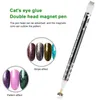 1 ~ 5 stuks Nail Art magneetstok Cat Eyes dubbele kop magneet voor nagel gel polish 3D lijn strip effect Strg magnetische pen manicure w2i7 #