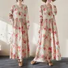 Robes décontractées 2024 Arrivée mince doux imprimé floral à manches longues vacances en plein air style de voyage printemps robe d'été mode femmes