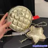 Klasyczna gwiazda rhinestone 2 w 1 torby na ramię France marka pikowana okrągła torba crossbody luksusowy projektant wysokiej jakości oryginalny skórzany łańcuch gwiezdny torebka monety